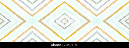 Diamante etnico. Disegnato da acqua Zig Zags ornamento. Foto Stock