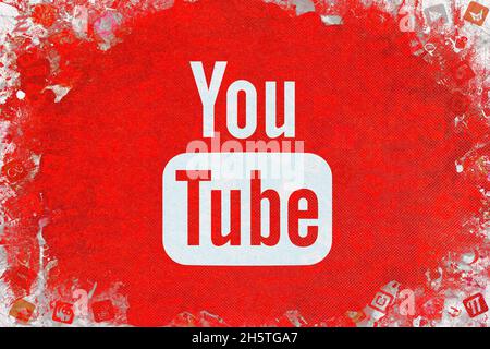 immagini di youtube, disegni di sfondo youtube Foto Stock