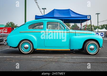 Reno, NV - 6 agosto 2021: 1959 Volvo PV544 Fastback Coupe ad una fiera locale. Foto Stock