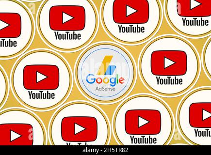 immagini di youtube, disegni di sfondo youtube Foto Stock