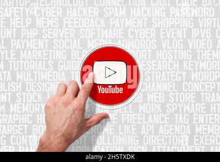 immagini di youtube, disegni di sfondo youtube Foto Stock