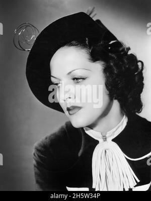 American attrice Carole Hughes, testa e spalle Pubblicità Ritratto, Vitagraph Inc., Warner Bros., 1936 Foto Stock