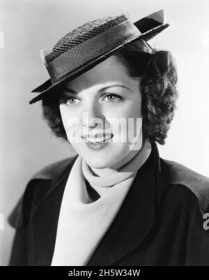 American attrice Carole Hughes, testa e spalle Pubblicità Ritratto, Vitagraph Inc., Warner Bros., 1936 Foto Stock