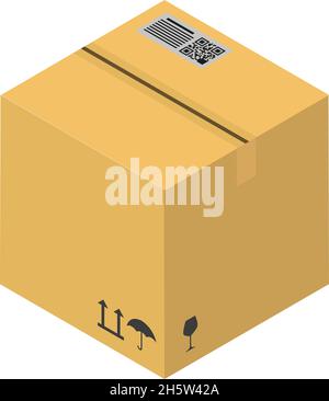 confezione in forma piatta isometrica, illustrazione vettoriale Illustrazione Vettoriale