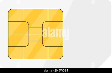 icona a colori scheda sim in stile piatto, vettoriale Illustrazione Vettoriale