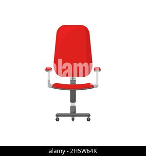 sedia per computer da ufficio rossa con grande schienale Illustrazione Vettoriale