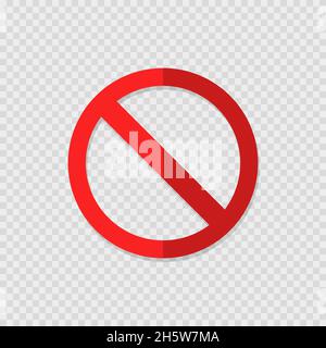 ban segno su sfondo trasparente con ombra, piatto Illustrazione Vettoriale
