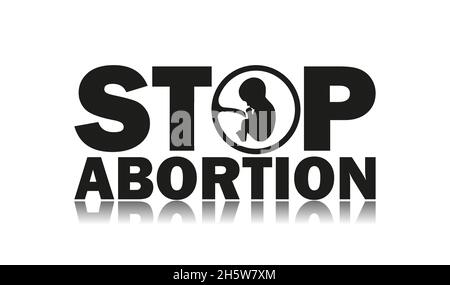 stop aborto, famiglia valori illustrazione in stile piatto Illustrazione Vettoriale