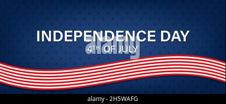 4 luglio, USA Independence Day banner. Illustrazione dello sfondo della stella blu vettoriale Illustrazione Vettoriale