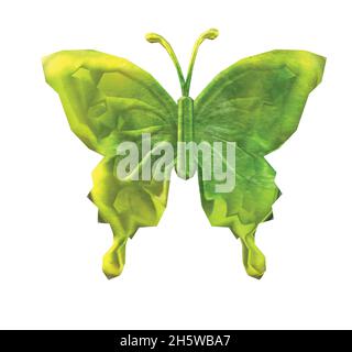 Farfalla verde gialla lucida Illustrazione Vettoriale