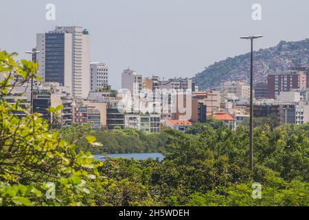 la laguna di rodrigo de freitas a Rio de Janeiro. Foto Stock