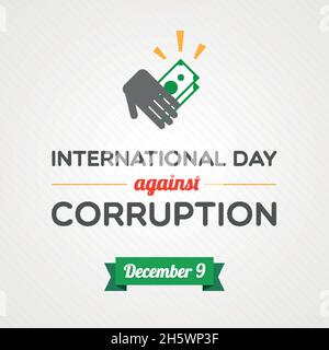 Giornata internazionale contro la corruzione. Dicembre. Illustrazione vettoriale, design piatto Illustrazione Vettoriale