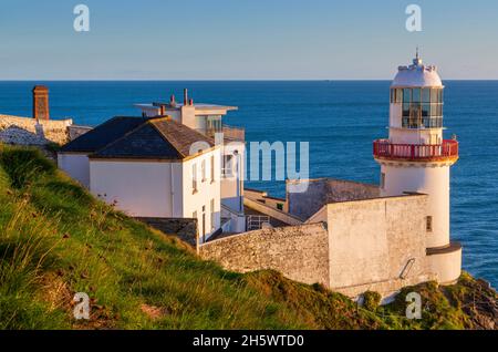 Wicklow Head Lighthouse, County Wicklow, Irlanda Foto Stock