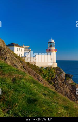 Wicklow Head Lighthouse, County Wicklow, Irlanda Foto Stock