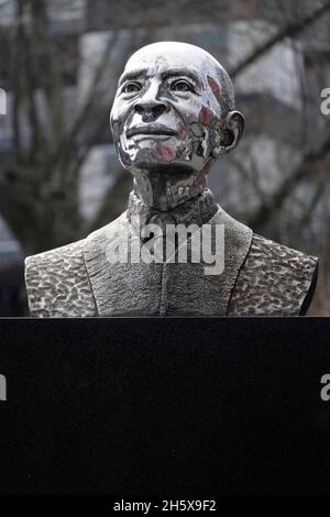 Statua del monumento di Rev Benjamin Lowry nel quartiere Prospect Heights di Brooklyn, New York Foto Stock