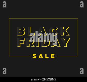 Offerta Black Friday. Lettere nere con volume. Illustrazione vettoriale, design piatto Illustrazione Vettoriale