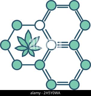molecola chimica cannabis Illustrazione Vettoriale