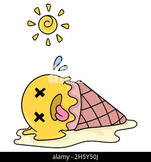 i coni del gelato stanno cadendo inconscio Illustrazione Vettoriale
