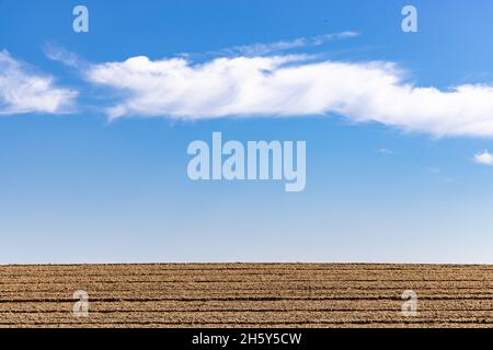 campo appena arato con spazio per la copia Foto Stock