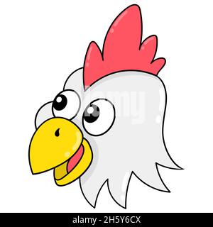 testa di gallo sorridente del viso felice Illustrazione Vettoriale
