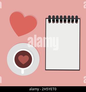 Carta di San Valentino con dedizione alla scrittura Illustrazione Vettoriale