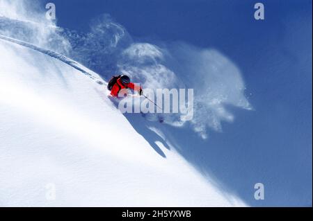 FRANCIA, SAVOY (73) VAL D'ISERE, OFF PISTA SCI Foto Stock