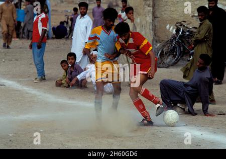 Pakistan, Karachi, distretto di Lyari, Shiddi, il nero del Pakistan con origine africana, tornamento di calcio Foto Stock