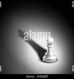 Rappresentazione realistica del vettore metafora della strategia del vincitore del premio del pegno degli scacchi Illustrazione Vettoriale