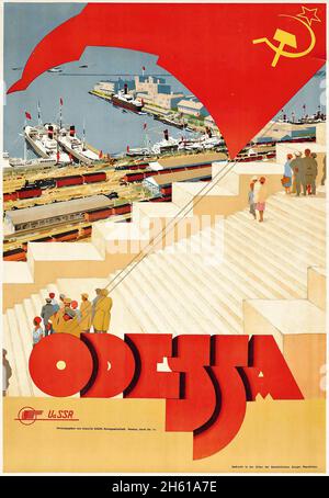 Odessa, poster di viaggio Ucraina, artista anonimo. Poster Russia / sovietico. Foto Stock