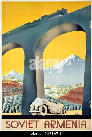 Sergey Igumnov (1900-1942) ARMENIA SOVIETICA, poster di viaggio russo d'epoca. 1936. Foto Stock