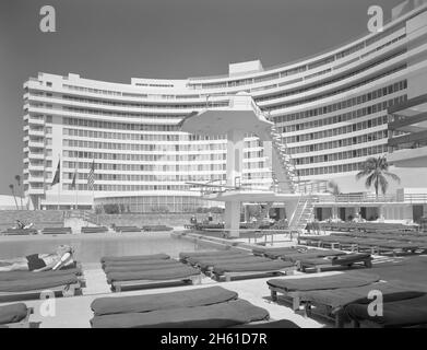 Fontainebleau Hotel, Miami Beach, Florida; 1955 Foto Stock