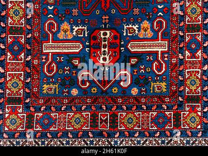 Un antico tappeto armeno texture pattern. Foto Stock