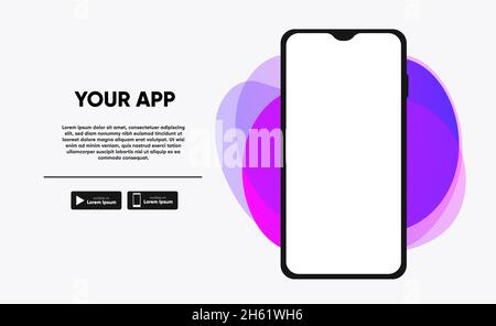 Promo dell'applicazione per smartphone per scaricare la pagina di destinazione dell'app. Foto Stock