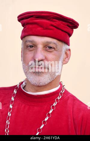 Italia, Sansepolcro (Arezzo), 12 settembre 2021 : Palio di Crossbow (Palio della balestra). Si tratta di un evento storico che si è tenuto continuamente s. Foto Stock