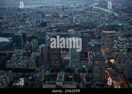 taipei 101 tower, la piattaforma di osservazione più alta dell'asia Foto Stock