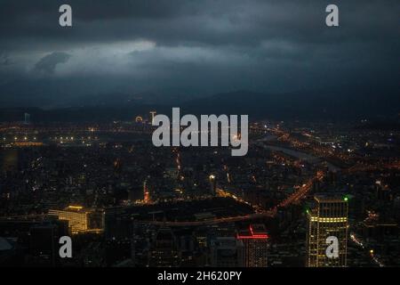 taipei 101 tower, la piattaforma di osservazione più alta dell'asia Foto Stock