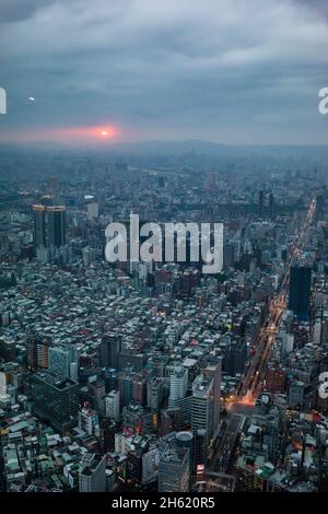 taipei 101 tower, la piattaforma di osservazione più alta dell'asia Foto Stock