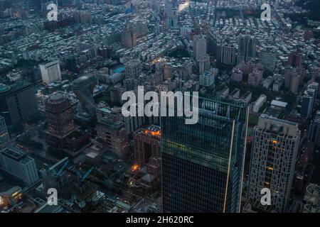 taipei 101 tower, la piattaforma di osservazione più alta dell'asia Foto Stock