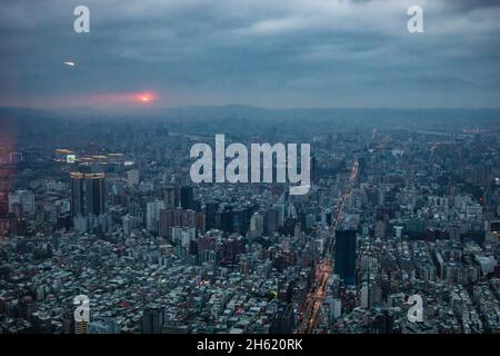 taipei 101 tower, la piattaforma di osservazione più alta dell'asia Foto Stock