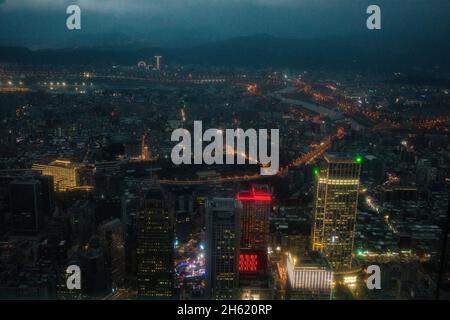 taipei 101 tower, la piattaforma di osservazione più alta dell'asia Foto Stock