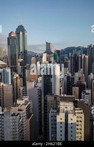 grattacieli e quartieri di hong kong Foto Stock