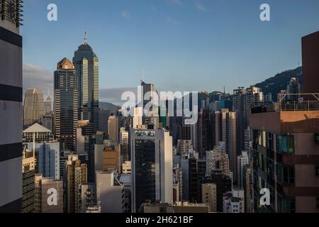 grattacieli e quartieri di hong kong Foto Stock