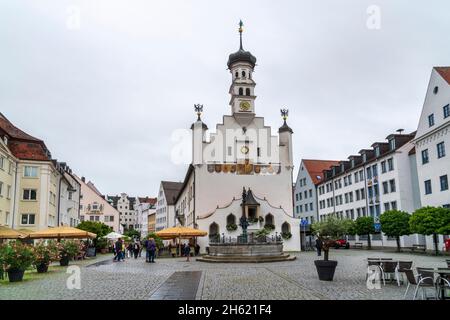 lo storico municipio nella città vecchia di kempten, baviera Foto Stock