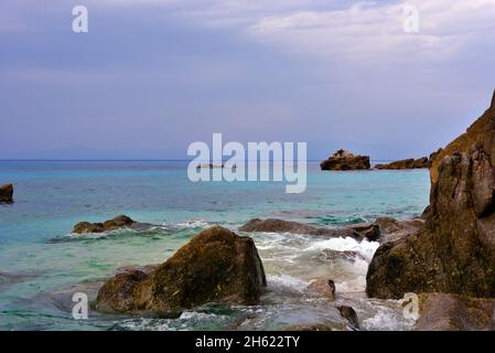 La costa calabrese nei pressi di Tropea Italia Foto Stock