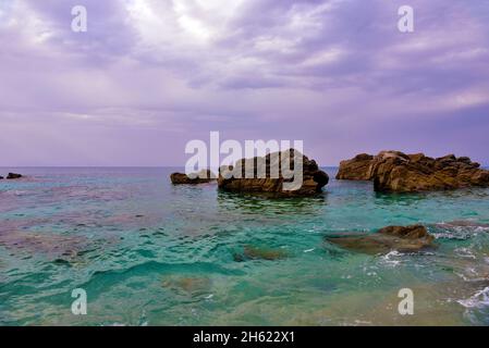 La costa calabrese nei pressi di Tropea Italia Foto Stock