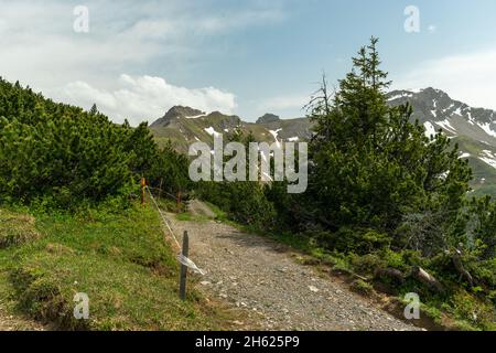 Sareis, Liechtenstein, 20 giugno 2021 Panorama della montagna in una giornata colma Foto Stock