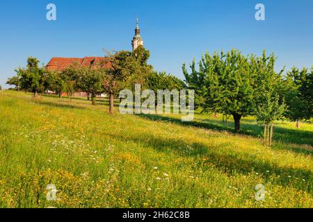 chiesa di pellegrinaggio e monastero di birnau, unteruhldingen, lago di costanza, baden-württemberg, germania Foto Stock