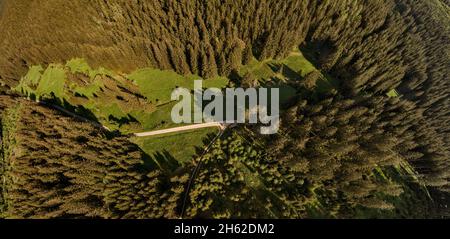 germania,turingia,ilmenau,gehren,foresta,montagne,ruscello,ambiente rennsteig,vista dall'alto,panorama Foto Stock