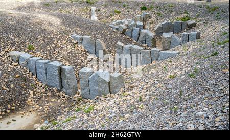 scala di pesce in costruzione per la migrazione delle uova sul lech a nord di landsberg am lech Foto Stock