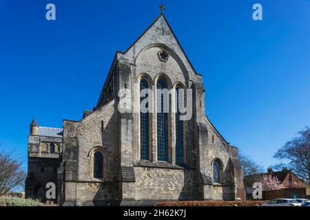 inghilterra, hampshire, romsey, abbazia di romsey Foto Stock